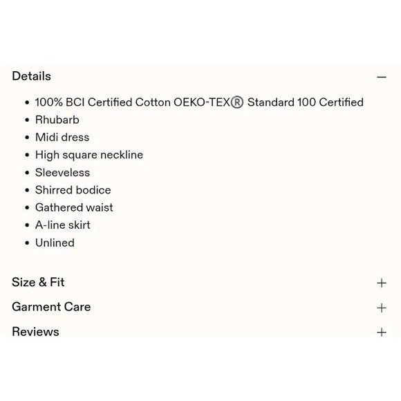 Faithfull The Brand Margot Midi Dress Women's Size 6 Smocked Bodice - Picture 9 of 9